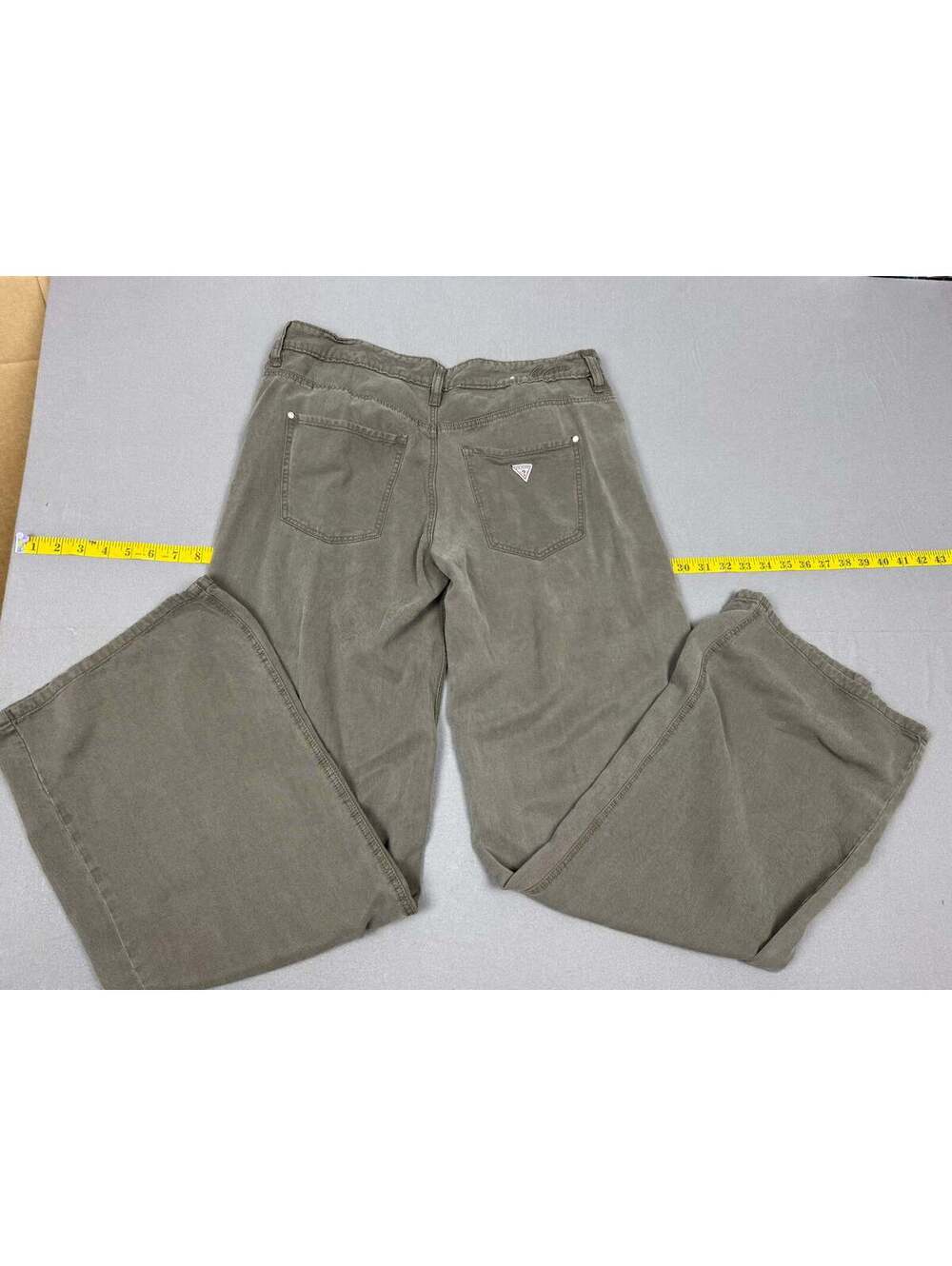 GUESS Sexy Palazzo Mid Dark Green Garment-Dyed Pants